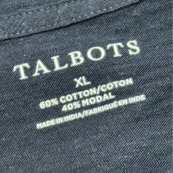 TALBOTS NAVY BLUE AND WHITE STRIPE T-SHIRT. - Picture 4 of 5